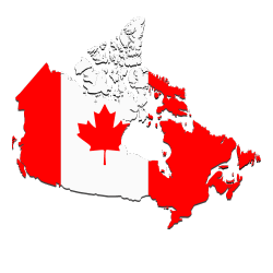 mapa de canada con bandera