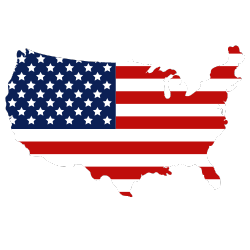 mapa de estados unidos con bandera
