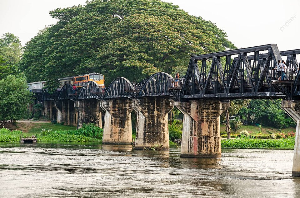 Puente sobre el rio Kwai en Tailandia.